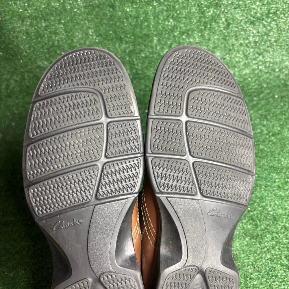 Clarks Ortholite‎ Brown Comfort Slip On Casual Loafers Shoes Size 11.5